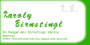 karoly birnstingl business card
