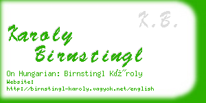 karoly birnstingl business card